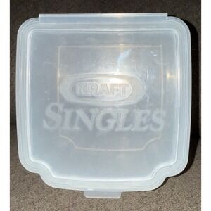 VINTAGE KRAFT CHEESE SINGLES CLEAR PLASTIC SNAP TOP LID STORAGE CONTAINER